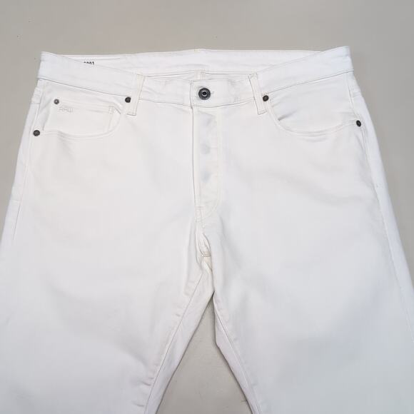 G-Star Raw 3301 ELTO Jeans Men's 38x36 Measure 39X34 White Denim Slim Fit - Picture 3 of 16